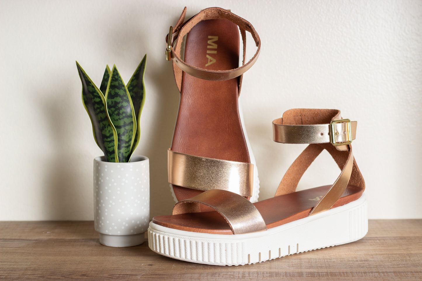 Mia Wedges Rose Gold