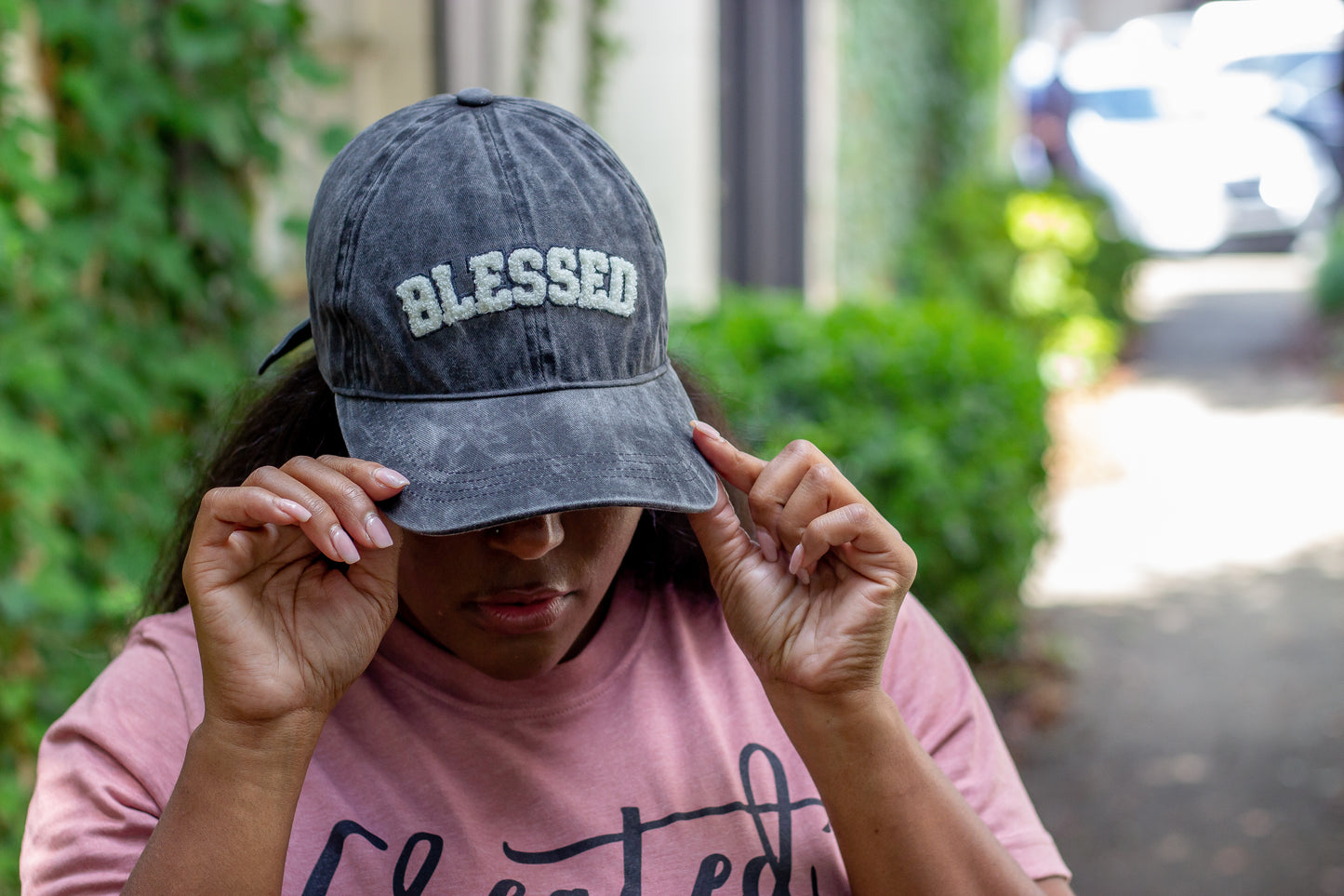 Black Chenille Blessed Hat