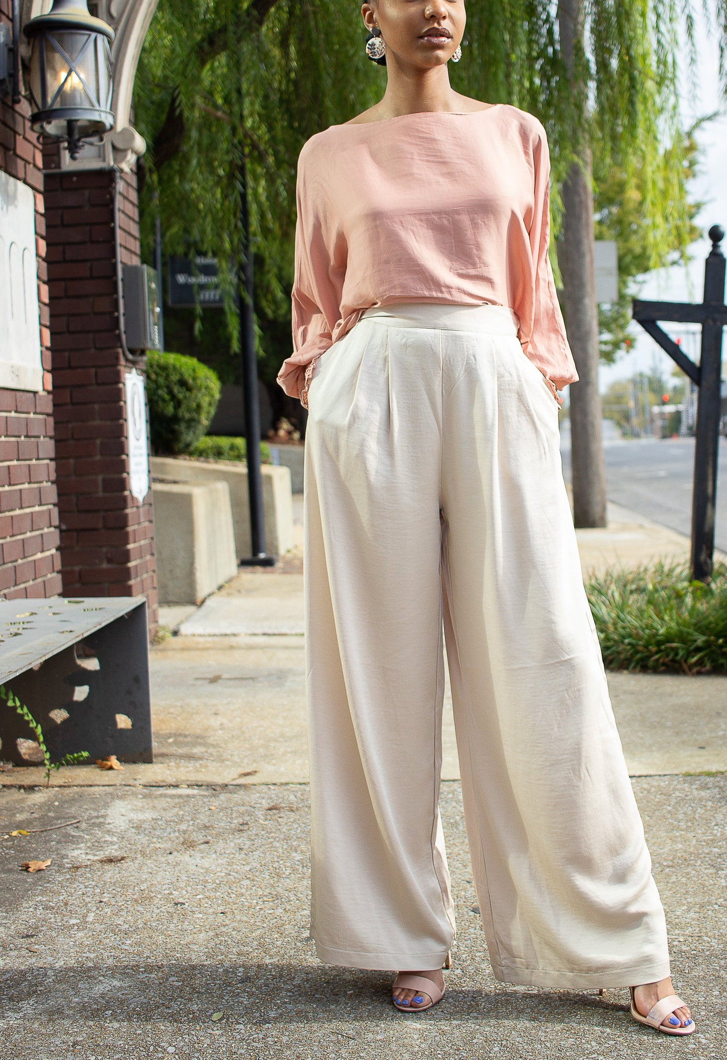 Carmen Ivory Wide Leg Pants