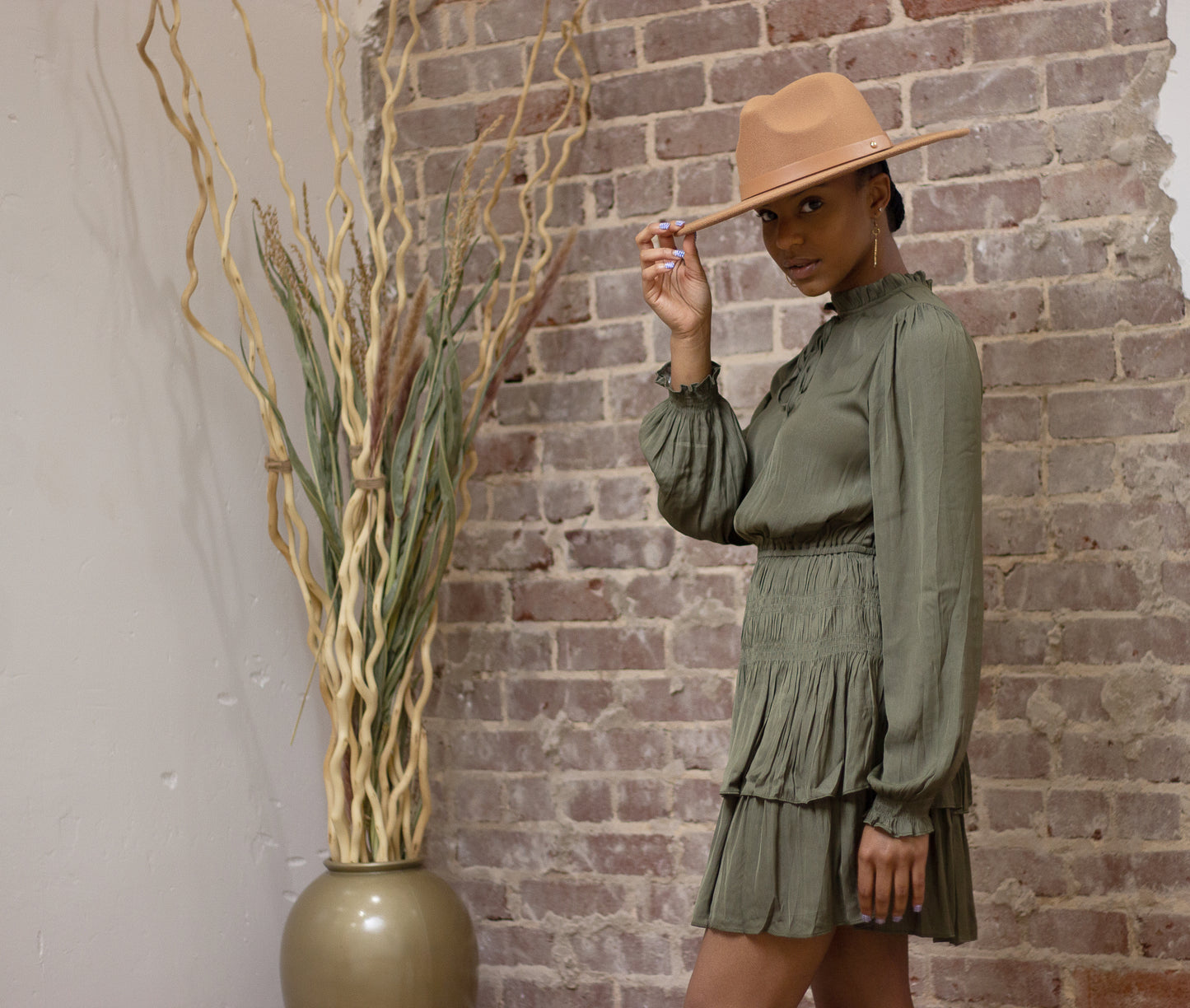 Olive Smocked Dress