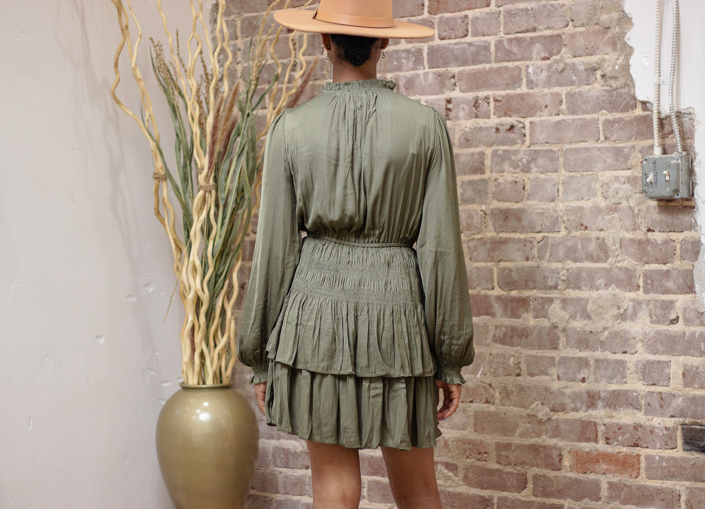 Olive Smocked Dress