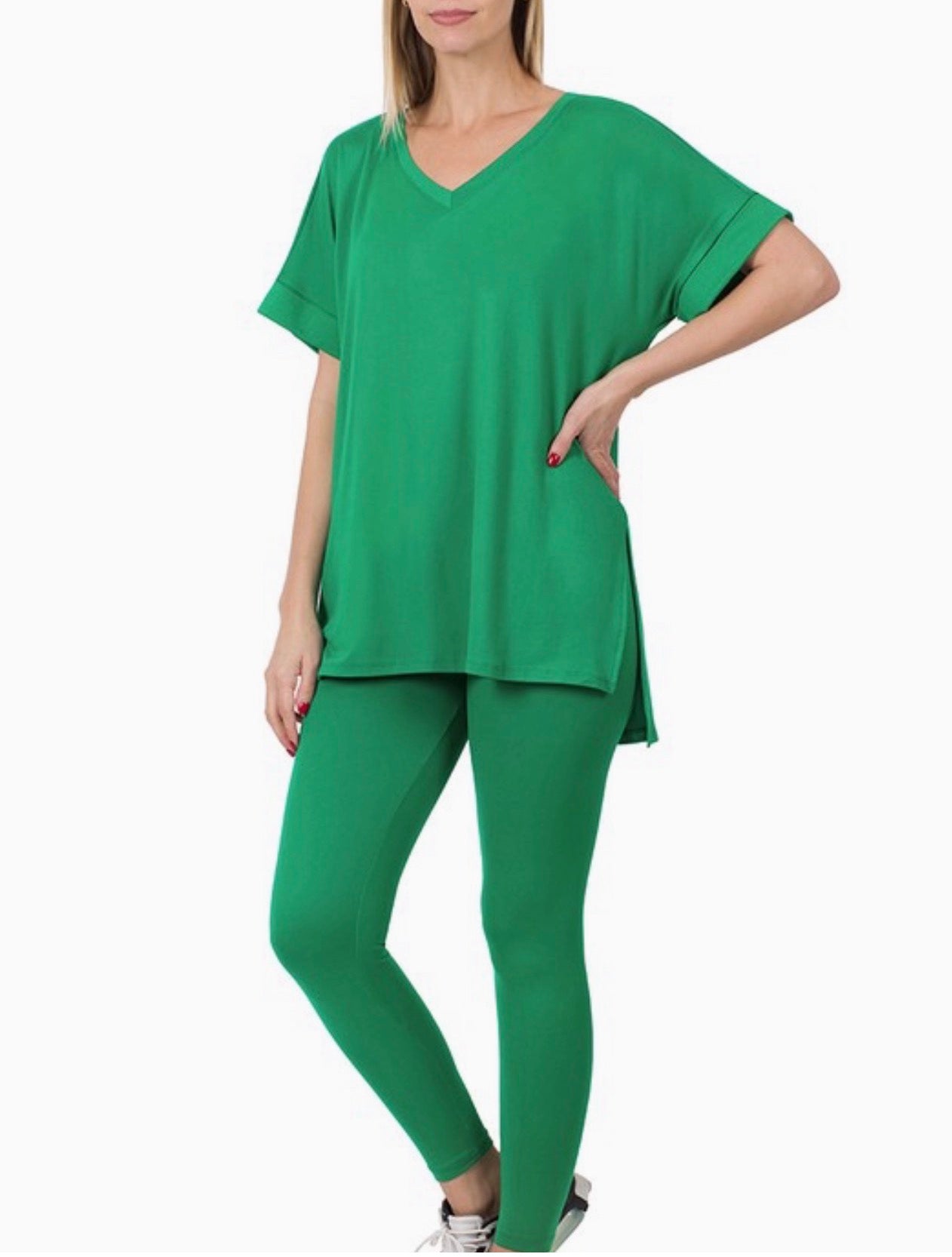 The Chic Lounge Set-Kelly Green