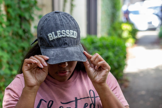 Black Chenille Blessed Hat
