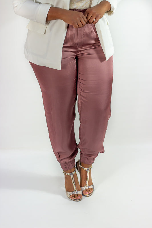 Mellow Satin Pleated Joggers